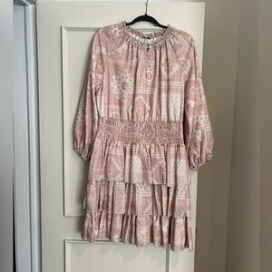 Elegant Pink Patterned Dress